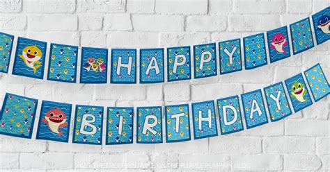 Baby Shark Birthday Banner, Baby Shark Printable Banner, Happy Birthday ...