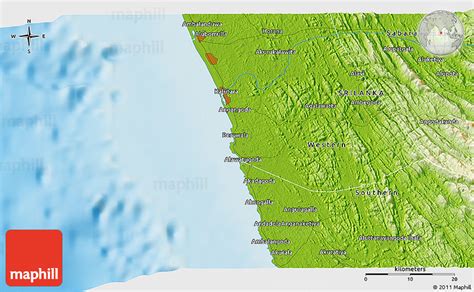 Physical 3D Map of Ratnapura