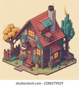 Pixel Art Style Used This House Stock Illustration 2288379029 ...