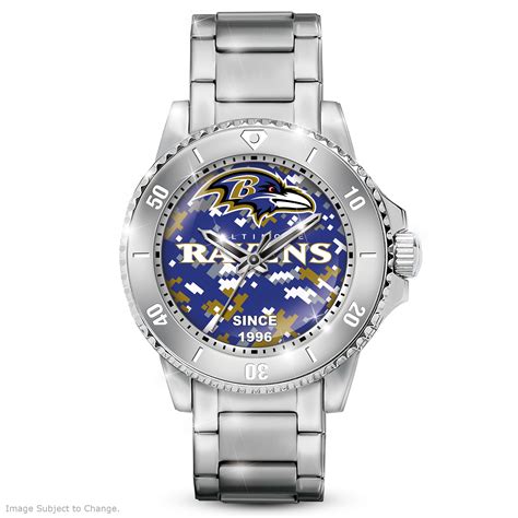 Baltimore Ravens Mens Stainless Steel Watch Featuring A Digital Camo ...