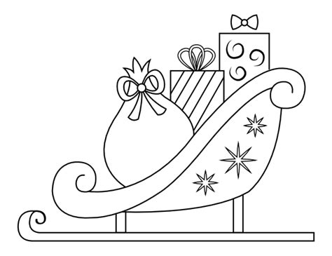 Printable Santa Claus Sleigh Coloring Page