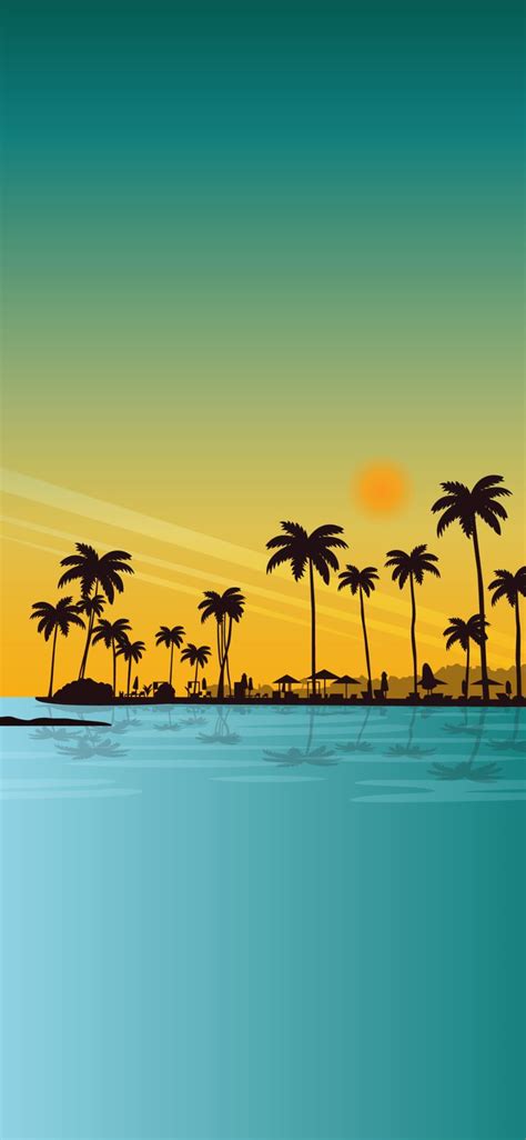 Phone wallpaper - beach sunset landscape | Sunset landscape, Scenery ...