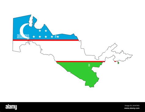 uzbekistan flag map Stock Photo - Alamy