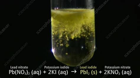 Lead II iodide precipitate - Stock Video Clip - K005/6803 - Science Photo Library