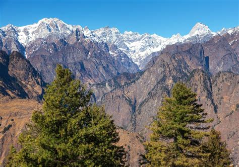 Himalaya, Panoramic View of Indian Himalayas Stock Photo - Image of ...