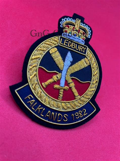 HMS Ledbury Falklands 1982 Blazer Badge Royal Navy Embroidered Wire Blazer Badge | GNG OUTDOOR