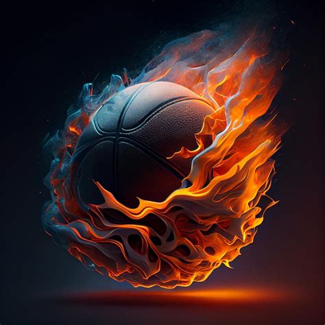 Premium Photo | Basketball ball on fire epic 3d render illustration