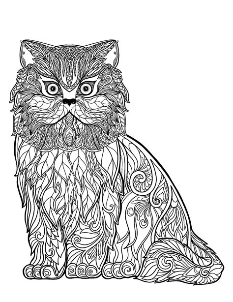 Free cat drawing to print and color - Cat Coloring Pages for Kids