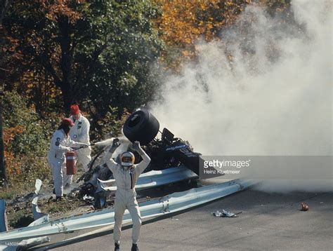 Overall view of guardrail collision that killed Francois Cevert as ...