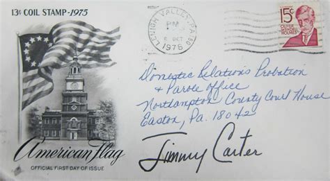 Jimmy Carter Autographed First Day Of Issue - Memorabilia Center