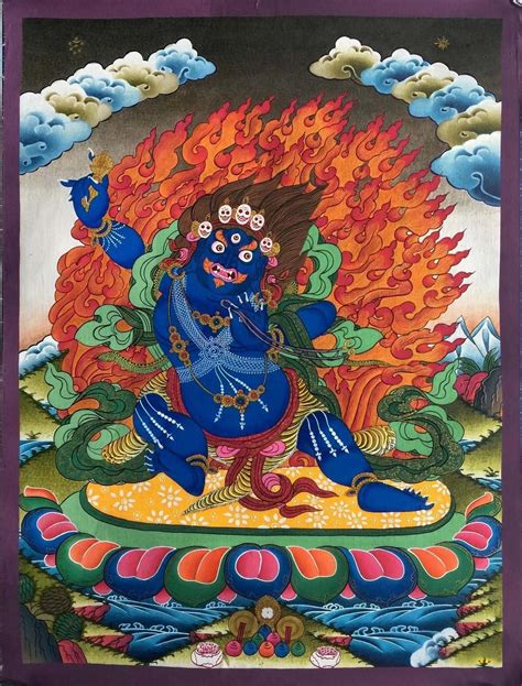 Vajrapani Thangka (Brocadeless Thangka) | Exotic India Art