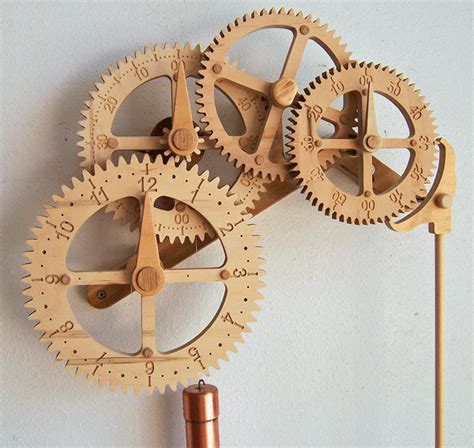 Wooden Gear Clock Plans from Hawaii by Clayton Boyer | Wooden gear clock, Wooden clock plans ...