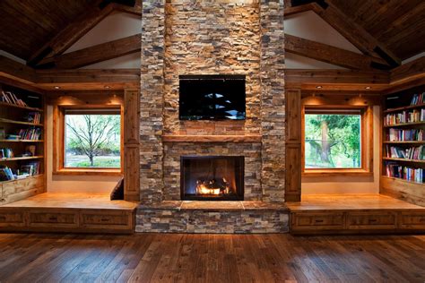 5 Celebrities Awesome Cabin In The Woods | Cabin fireplace, Modern log cabins, Cabin interior design