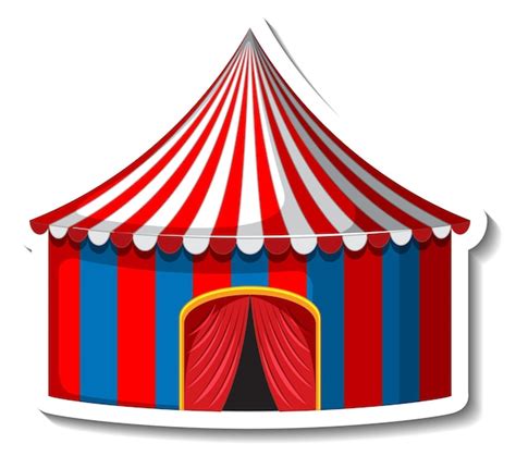 Premium Vector | Sticker template with Circus Tent isolated