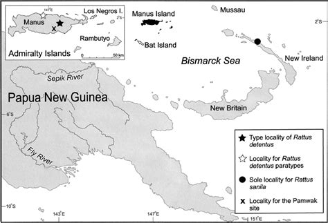 —Map of the Bismarck Archipelago, Admiralty Islands (in black), and... | Download Scientific Diagram