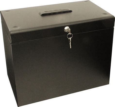 A4 Metal File Storage Box - Includes 5 Suspension Files, Plastic Tabs & Inserts GDPR Compliant ...