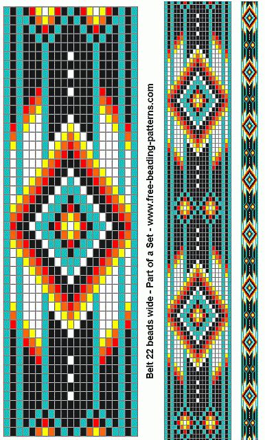 native-american-beadwork-group-turquoise-diamonds-belt | Native american beadwork patterns, Bead ...