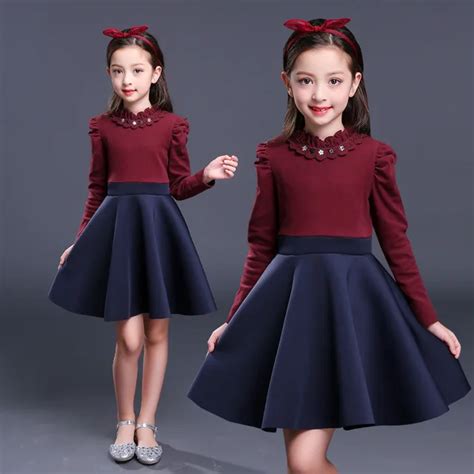 girls winter dress elegant kids baby girl dresses autumn 2018 children long sleeve teen dress ...