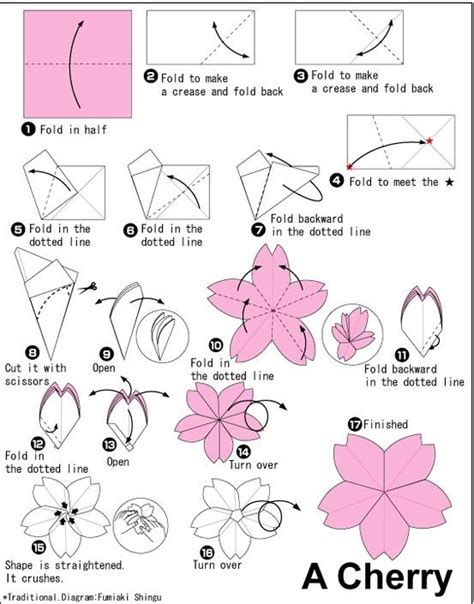 Cherry Blossom Oregami | Origami flowers, Cherry blossom origami, Origami tutorial