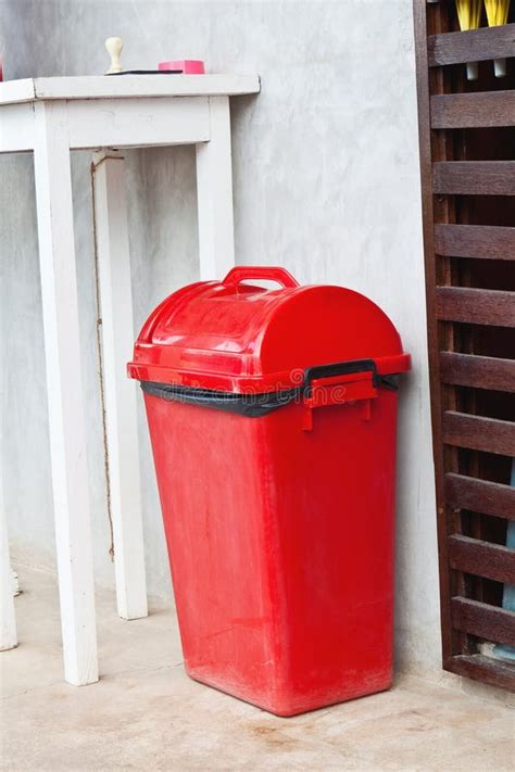 Large red trash can stock photo. Image of refuse, urban - 39262110