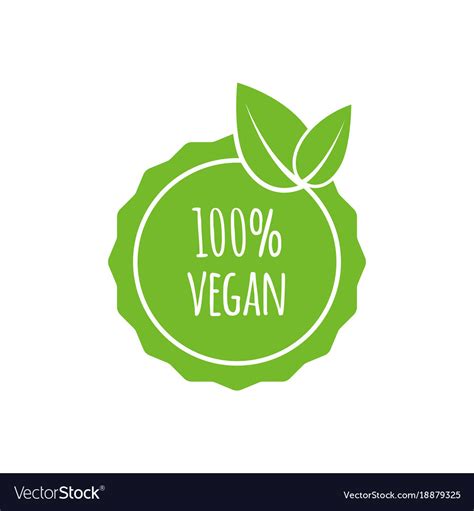 Round vegan eco bio green logo with leaf Vector Image