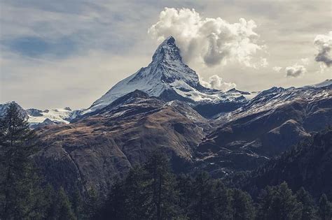 matterhorn, mountain, alps, switzerland, high, peak, top, view, outdoor ...