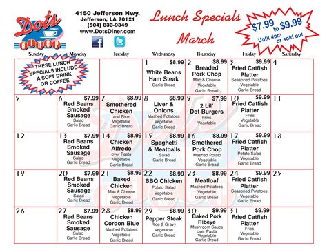 Dots Diner 24 Hour Restaurant Daily & Lunch Specials