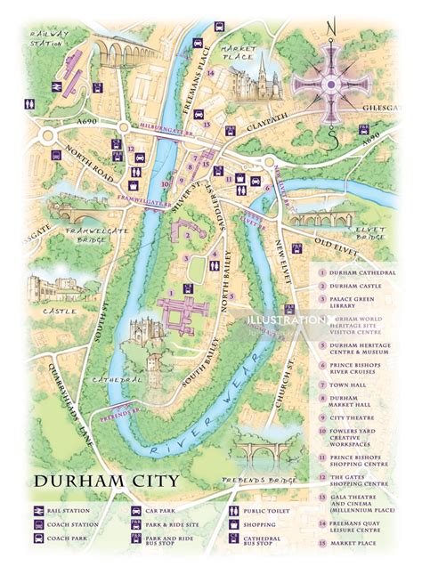 Durham Map | Illustration by Juliet Percival