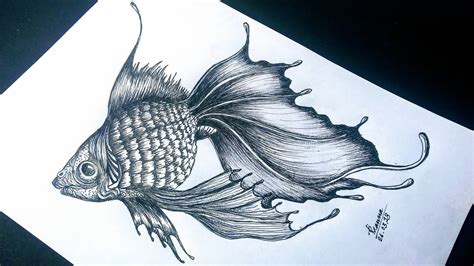 Download Fish Drawing Inktober Easy Gif