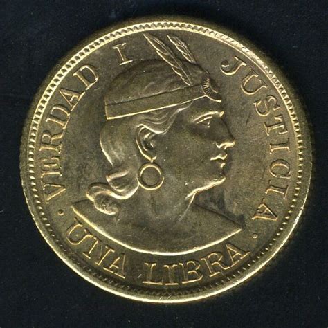 PERU ONE LIBRA GOLD COIN, 1964.|World Banknotes & Coins Pictures | Old ...