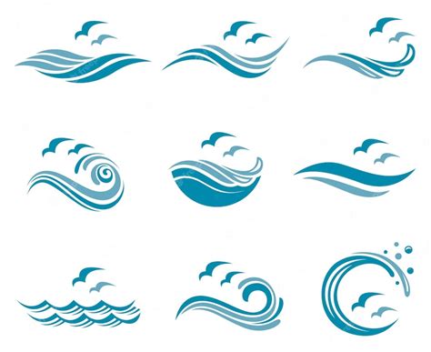 Premium Vector | Ocean logo set