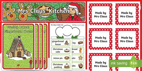 Mrs Claus' Kitchen Role Play Resource Pack (teacher made)