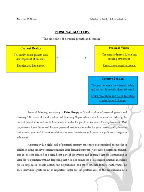 Personal Mastery | PDF | Creativity | Personal Development