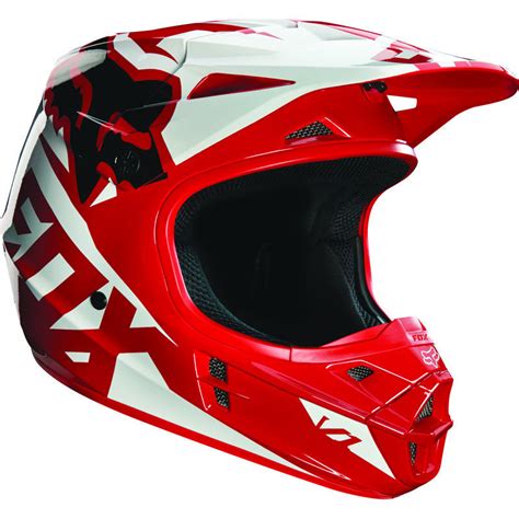 FOX RACING JUNIOR V1 RED / WHITE HELMET MX DIRT BIKE SIZE YOUTH MEDIUM