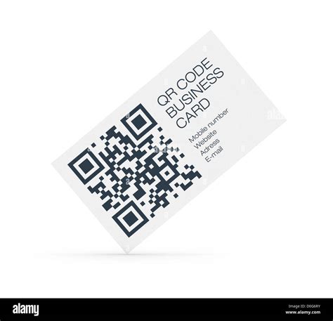 Business card with QR code data information. Isolated on white Stock Photo - Alamy