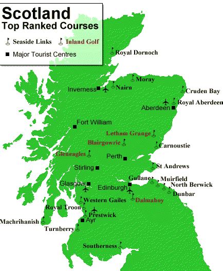 scotland golf map - Google zoeken