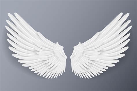 Premium Vector | Realistic wings angel wings white isolated pair of falcon wings d bird wings ...