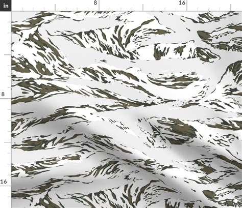 Snow Tiger Stripe Camo Fabric | Spoonflower