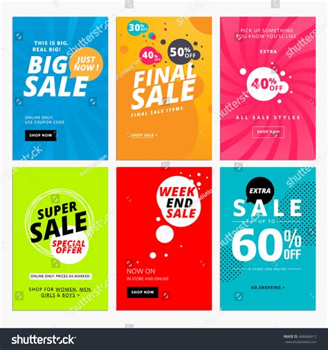 Set Sale Website Banner Templates Vector Stock Vector (Royalty Free ...