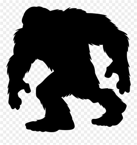 Walking Bigfoot Silhouette Sticker - Bigfoot Clipart - Png Download ...