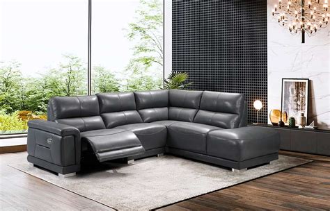 Grey Sectional Sofa Power Recliner EF 901 | Leather Sectionals