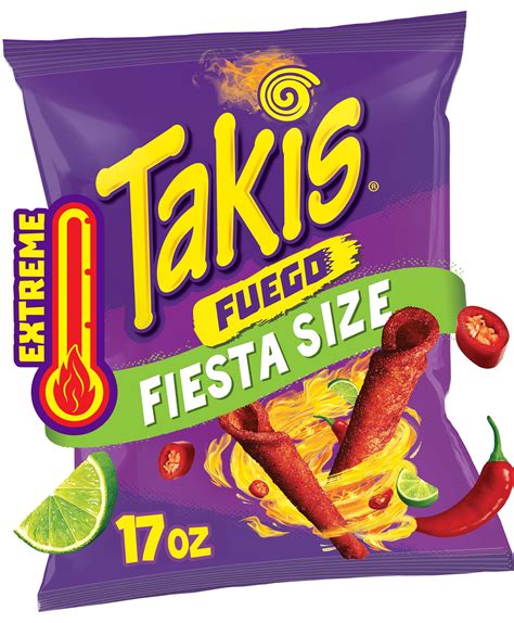 Buy Takis Fuego 17 oz Fiesta Size Bag, Hot Chili Pepper & Lime Flavored ...