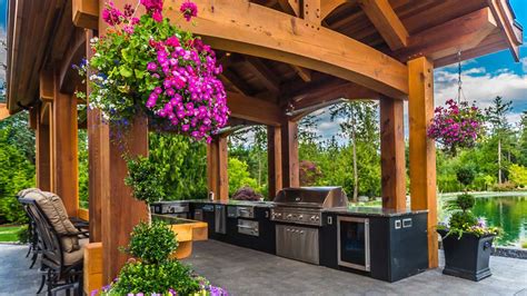 Western Red Cedar Outdoor Kitchen - Island Timber Frame