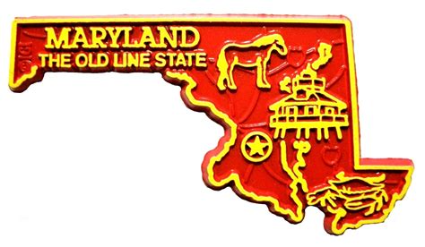 Maryland The Old State Line Map Fridge Magnet - Walmart.com