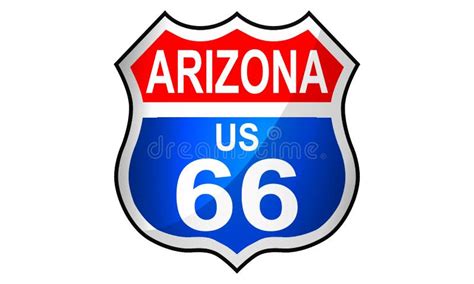 US Route 66 Sign, Shield Sign with Route Number and Text Stock Illustration - Illustration of ...