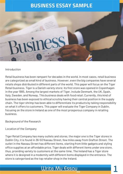 Business Essay Sample