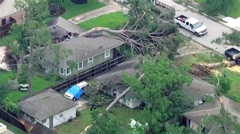 Aerials of storm damage in Houston