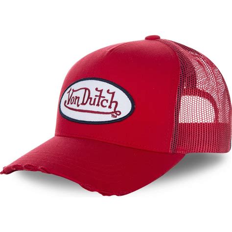 Von Dutch FRESH01 Red Trucker Hat: Caphunters.com