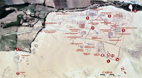 Maps of Caral, Peru