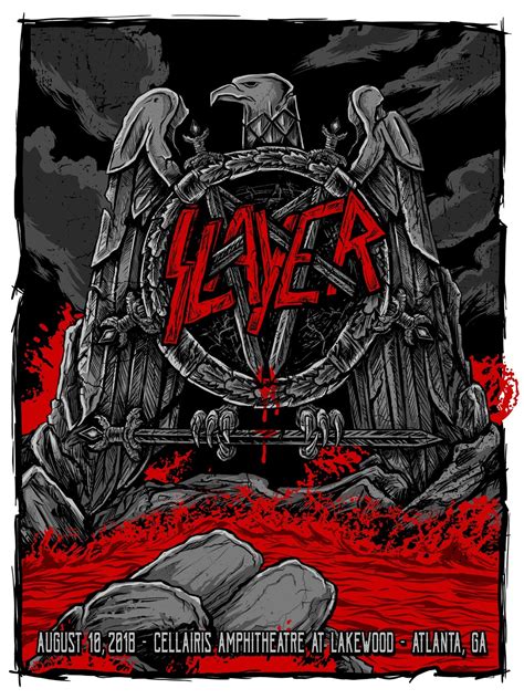 INSIDE THE ROCK POSTER FRAME BLOG: Vertebrae33 Slayer Atlanta Poster Release